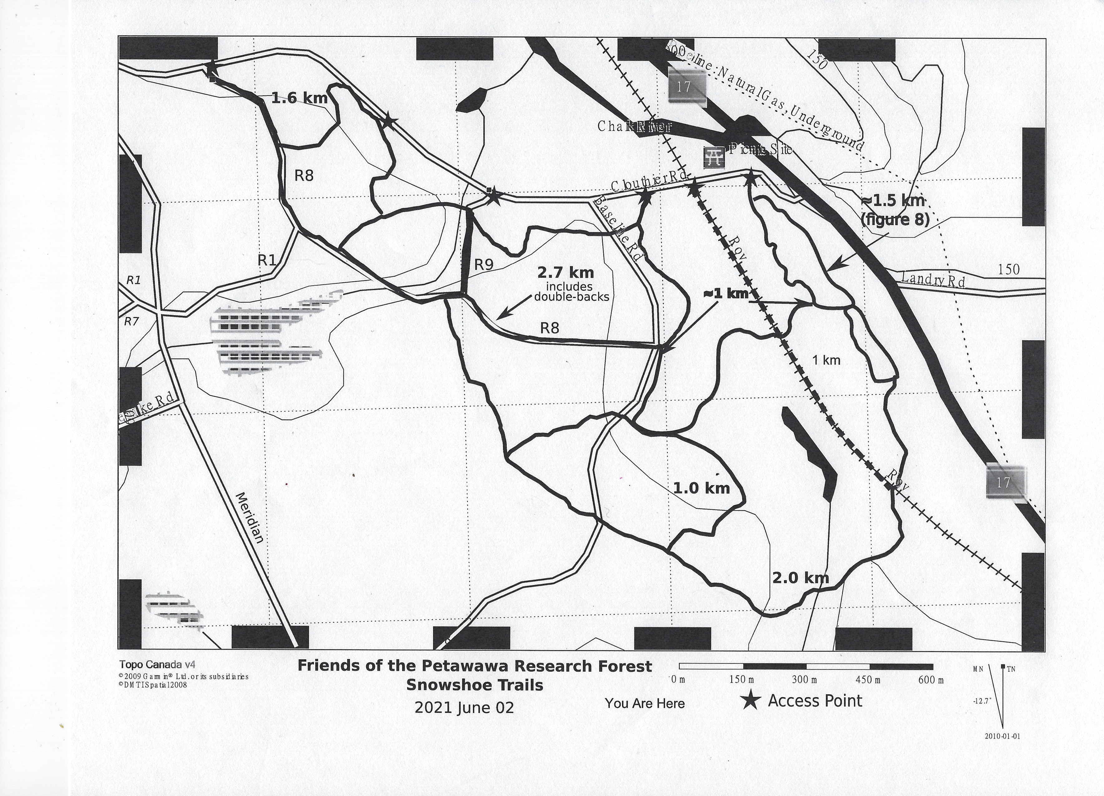 PRF Snowshoe Trails Official Map 2021